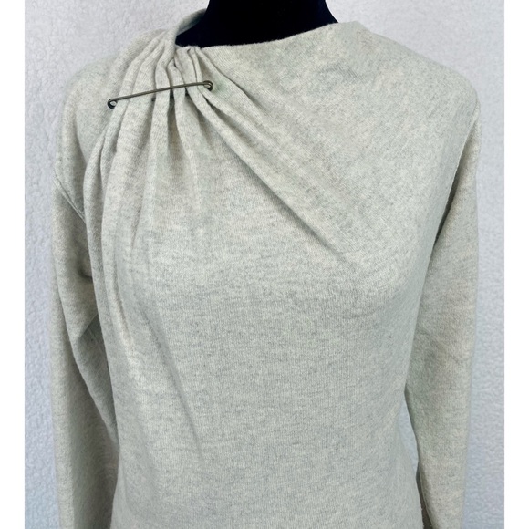 LANVIN • River 2014 Grey 100% Wool Clothespin Knit Pullover Sweater - Picture 3 of 13